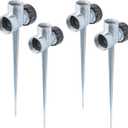 Hourleey 4 Pack 1/2 inch Zinc Alloy Lawn Sprinkler Spike Base, Water Flow Thru Sprinkler for Yard, Lawn, Garden and Grass Irrigation