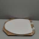 Mayfair Linden Slow Close Toilet Seat, Non Slip Heavy Duty Wood, Easy Install, Elongated, White