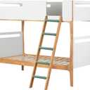 2 x 5pcs Bunk Bed Ladder Pads with The 3 Pcs Cotton Tape Fasten,Spiral Covering Type Fixed Anti-Slip,Suitable for Anti-Slip of Iron Pipes (2x39.37 Inch) (Pale Green)