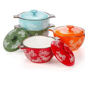 AVLA 4 Pack Ceramic Soup Bowls with Lid and Double Handles, 22 OZ French Onion Soup Crock, Small Casserole Dish for Oven, Mini Cocotte Set Baking Ramekins for Stews, Cereal, Oatmeal or Pasta