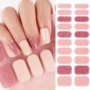 5 x TailaiMei Semi Cured Gel Nail Strips - 20 Pcs Gel Nail Stickers, UV Light Required | Real Polish Salon Quality & Easy to Use (Vibrant Pink089)