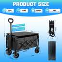 500LBS Collapsible Folding Wagon Carts with Table, 2 Brakes, 2 Cup Holders