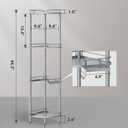 ELYKEN Corner Shower Caddy Standing, 4 Tier Rustproof Metal Shower Organizer with Soap Holder, Floor Shower Corner Shelf Rack Storage Stands with Adjustable Feet & 2 Hooks for Bathroom, Silver