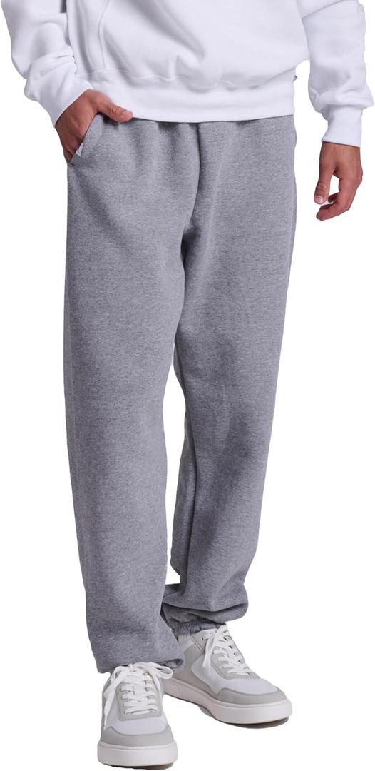 Russell Athletic Men's Dri Power Fleece Elastic Bottom Sweatpants, Relaxed Fit, Moisture Wicking, with or Without Pockets (Large)