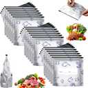 30Pcs Reusable Aluminum Foil Sealable Storage Bags, 2026 New Resealable Vacuum Zipper Pouches for Food, Stand Up Foil Sealable Bags with Label and Zip Lock for Vegetable (Medium)