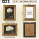 5x7 Picture Frame - Vintage Gold Picture Frame for Tabletop & Wall Mount, 5 x 7 Photo Frame for Living Room, Bedroom, Office Decor Dcor & Wedding Gift