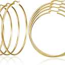 Huge Gold Hoop Earrings for Women - Plated Stainless Steel, 70-100mm Large Hooped Earrings