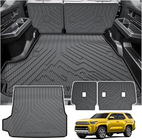 KUST Trunk Cargo Mat for 2025-2026 Toyota 4Runner Accessories (No Hybrid/EV or i-Force MAX), Rear Cargo Liner with Back Seat Protector TPE Rubber Raised Edge All Weather Protection