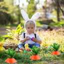 12 Set Easter Carrot Yard Decorations Plastic DIY Carrot Garden Stake Realistic Patio Lawn Carrots Sign for Home Spring Outdoor Decoration Easter Game Supplies