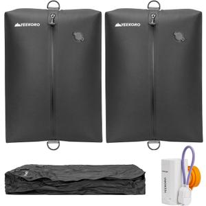 Upgraded Vacuum Bag for Travel, Professional IPX8 Waterproof Reusable Vacuum Compression Bags for Travel Suitcases, Durable Space Saver Bag(2 PACK TPU Black, With Pump)