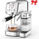 MAttinata CM1633 Cappuccino Machine 20 Bar, Professional Espresso Machines with Automatic Milk Frothering, Barista Compact Latte Maker for Home, with Pressure Gauge for Coffee Lovers, Stainless Steel