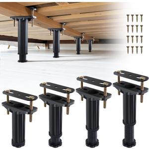YHK 4PCS Adjustable Height Bed Support Legs 5.0-7.8inch, Heavy Duty Bed Frame Support Legs for Bed Slat and Frame, Plastic Bed Frame Support Replacement Bed Support Reinforcement Parts