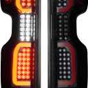 Tail Lights Assembly Fit for Chevy Silverado 1500 2019-2023, 2500HD 3500HD 2020-2023 (Only Fit Factory Halogen Tail Light Model), LED Tube Rear Brake Lamp Taillights, Black Housing Smoked Lens