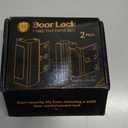 Home Security Door Reinforcement Lock: Metal Door Locks for Front Door Locks for Kids Safety Child Proof Door Latch for Top Deadbolt Lock Home Defender Flip Door Guardian Lock Withstand 800 lbs Inside