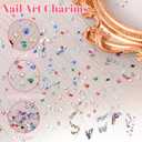 6 Boxes/72Gird 6000pcs Colorful Nail Art Rhinestones Charms, 3D Multi Shape Flatback Nail Jewels, Mini Nail Gem for Nails Art Design Heart Star Flower Nail Diamonds, Women Manicure Crafts DIY
