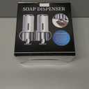 Black Wall Mounted Soap Dispenser for Shower, No Drilled WELLUP Shampoo Dispensers, 2-in-1 Chamber Bathroom Shower Soap Dispenser for Kitchen Bathroom, Matte Black