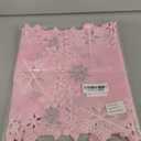 Simhomsen Embroidered Pink Snowflakes Table Runners for Christmas Holiday and Winter (Pink, 14×69 inches)