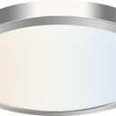 hykolity 12 Inch Selectable CCT LED Round Flat Panel Light, 24W 3000K/4000K/5000K, Edge-Lit Flush Mount Ceiling Light Fixture for Kitchen, Bedroom, Laundry and Closet Room,Brush Nickel