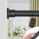 ALLZONE Tension Curtain Rod for Window, 83-123 Inches, Heavy Duty Curtain Rods No Drilling, Non-Slip Bathroom Shower Tension Rod, Renter Friendly, Adjustable, Spring Loaded, Extra Long, Black