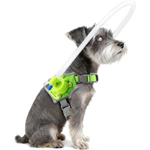 Blind Dog Halo Harness with Fluorescent Glow Effect, Adjustable Protective Safety Ring with Reflective Straps,Navigation Aid for Visually Impaired Pets (XXS for 13-16In)