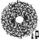 MZD8391 105FT 300LEDs Christmas Lights Outdoor Indoor String Lights 8 Modes Memory Function for Christmas Tree Party Decoration, UL Listed (4 Sets CONNECTABLE) White