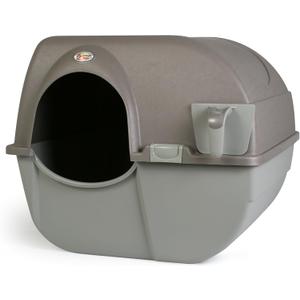 Omega Paw Roll 'n Clean Self Cleaning Litter Box, Brown, Large