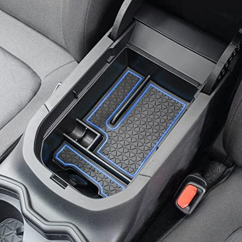 TACORBO Center Console Organizer Compatible with Toyota RAV4 2019 2021 2020 2022 2023 2024 2025 and 2021-2024 2025 RAV4 Prime Accessories, Armrest Secondary Storage Box Insert Tray, Blue Trim