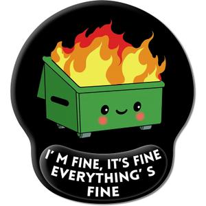 Upgrade Mouse Pad with Wrist Rest, Dumpster on Fire Ergonomic Gaming Gel Mouse Pad with Wrist Support, Computer Mousepad for Desk Home Office Laptop, Pain Relief, Non-Slip PU Base