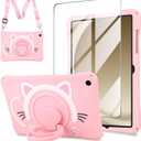 WESADN Case for Samsung Galaxy Tab A11+ Plus 2025,Galaxy Tab A9+ Plus Case 11 Inch 2023 Kids Girls with Screen Protector/360 Rotating Kickstand/Lanyard Kids Cute Silicone Full Body Protective Cover