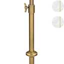 Adjustable-Height Marble Drink Table - 12x12x22-30, White Marble & Antique Brass, Modern Round End Table, Side Table with Pedestal Stand for Small Spaces, Vintage Metal Martini Cocktail Accent (12-INCH WIDE TOP)