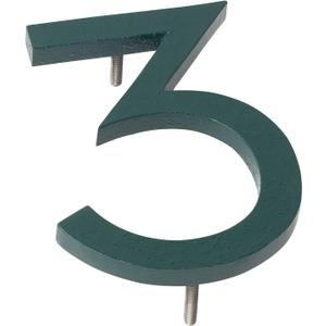 Montague Metal Products MHN-12-F-HG1-3 Solid Brushed Aluminum Modern Floating Address House Numbers, 12", Powder Coated Hunter Green