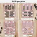 FYY Weekly Pill Organizer with Labels,8 Compartments Travel Daily Pill Case Airtight Moistureproof Large Pill Box to Hold Vitamins, Fish Oil, Supplements,Cotton Swab and Bandages-Pink