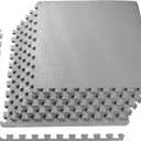 OLIXIS Puzzle Exercise Mat with EVA Foam Interlocking Tiles for MMA, Exercise, Gymnastics and Home Gym Protective Flooring, 1/2" Thick, 24 Square Feet, Gray (Grey)