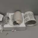 24 inch Vintage Ceramic Table Lamp - Single Farmhouse Rustic Bedside Lamp with Natural Textured Finish, Nightstand Lamps for Living Room, Bedroom, End Table Beige