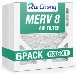 6 Pack Updated 6x6x1Air Filter, pertain Merv 8 HVAC Pleated A/C Furnace Filters (Actual Size: 5.75.5x5.75.5x0.75)
