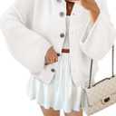 Saodimallsu Women 2026 Oversized Button Down Cardigan Chunky Knit Long Sleeve Sweater (Small, White)
