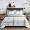 Nautica - Queen Quilt Set, All Season Cotton Bedding with Matching Shams, Lightweight & Reversible Fleetville Grey/White, Queen