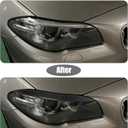 X AUTOHAUX 1 Pair Headlight Eye Lid Cover Decoration Styling Sticker for BMW F10 F11 5 Series 2010-2016 Carbon Fiber Pattern Eyebrows Black
