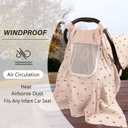 PRIMLECT Car Seat Cover Baby, 100% Muslin Baby Car Seat Cover, 3 in 1 Carseat Cover, Carseat Cover for Baby Easy to Get in & Out (Sun)