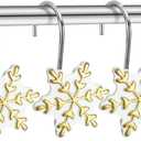 CHICTIE 12-Pack Gold Snowflake Shower Curtain Hooks