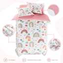 SANDJEST Rainbow Full Bedding Set for Girls, Ultra Soft Microfiber Comforter Set Full Size with 4-Pieces for Kids Teen, Bed Set Comforters for Bedroom Decor