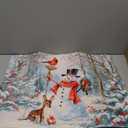 Winter Snowman Dish Drying Mat for Kitchen Counter Red Bird Berry Dishes Drainer Mats Holiday Microfiber Absorbent Dish Rack Pad 18x24 Inch