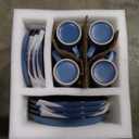 GOOD ALWAYS Plates and Bowls Sets, 16 Pieces Dinnerware Sets, Service For 4, Blue