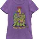 Nickelodeon Girls' Ninja Birthday 4 T-Shirt (Purple, M)