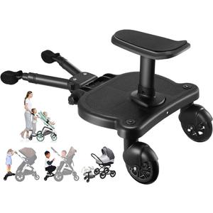 Universal Stroller Board Buggy Board Rider Stroller Glider Board Stroller Board Stroller Standing Platform with Detachable Seat Suitable for Most Brands of Strollers, Holds Children Up to 55lbs
