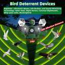 2026 Upgraded Solar Ultrasonic Bird Repellent Devices Outdoor Woodpecker Deterrent for House with Motion Sensor & Reflectors & Flash Light Scare Birds Away Waterproof Pigeon Repellent for Garden Farm