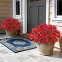 YXZZWL 8 Bundles Artificial Impatiens for Outdoor Spring Summer Decor, No Fade Silk Fake Flowers, UV-Resistant Faux Plants for Garden Porch Home Farmhouse Decoration (Red)