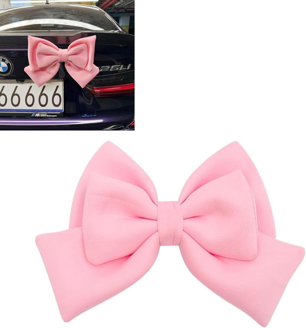 Car Bow Pink Car Accessories for Women Exterior Cute Car Decor Fits All Car Models Enhances Car Aesthetics