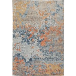 Signature Design by Ashley Wraylen 5 x 7 Low Pile Boho Abstract Rug, Orange & Blue