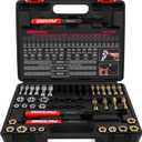 Thread Repair Thread Chaser Tool Set - 49PCS Thread Cleaner Rethreading Master Kit Metric SAE Bolt Restorer File Nut Rethreader Automotive Wheel Stud Spark Plug Engine Standard Screw Threading UNC UNF